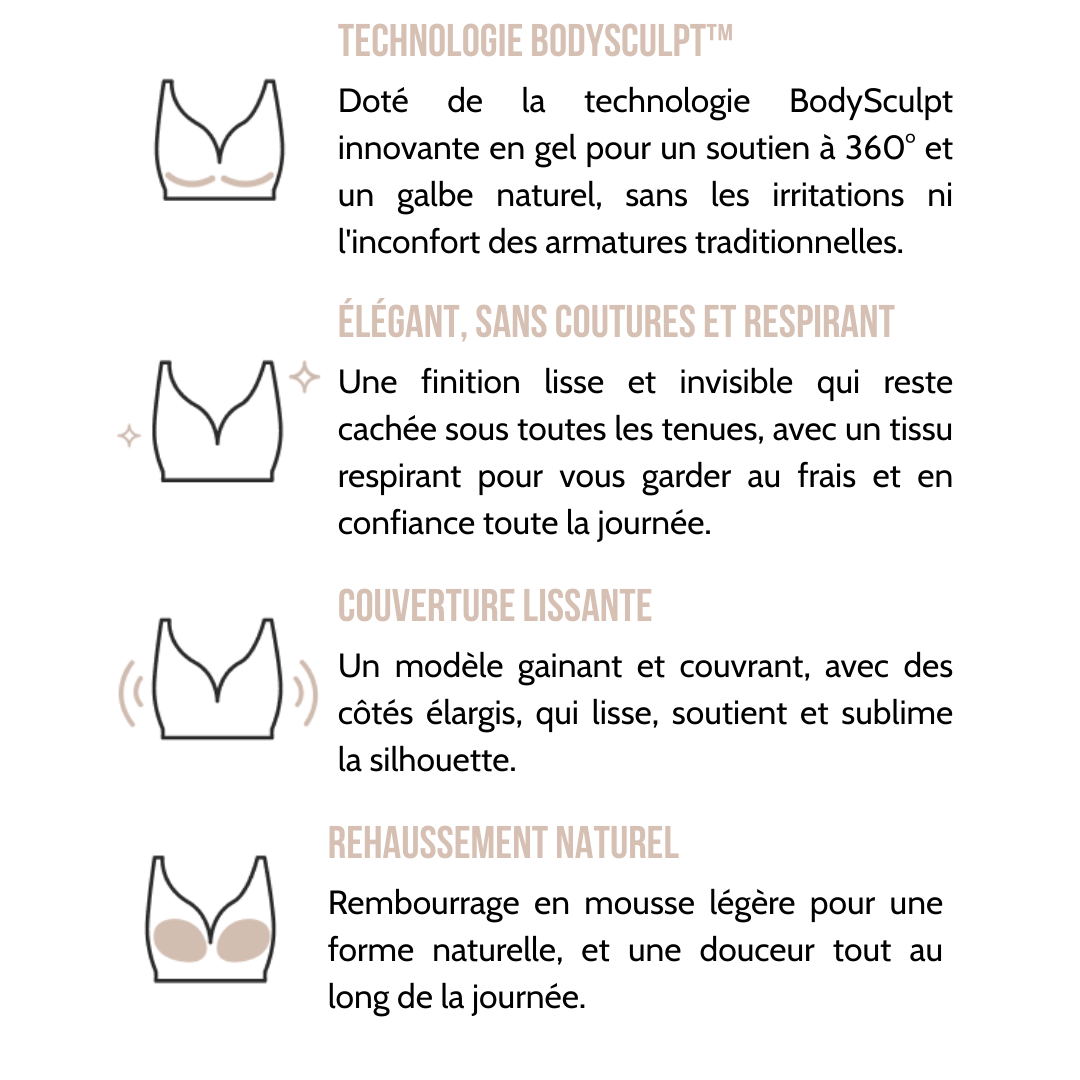 Brassière Sculpt, seconde peau lissante, push-up, sans coutures et sans armatures